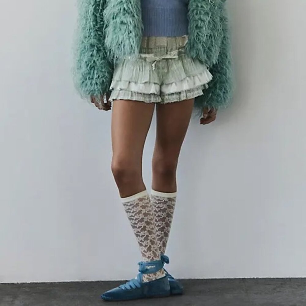 Free People Moonlight Faux Fur Jacket in Granite Green - Picture 4 of 15